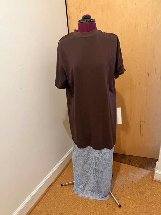 Never Fully Dressed Dresses & Skirts - Never Fully Dressed Chocolate Brown Short Sleeve Crew TShirt Dress